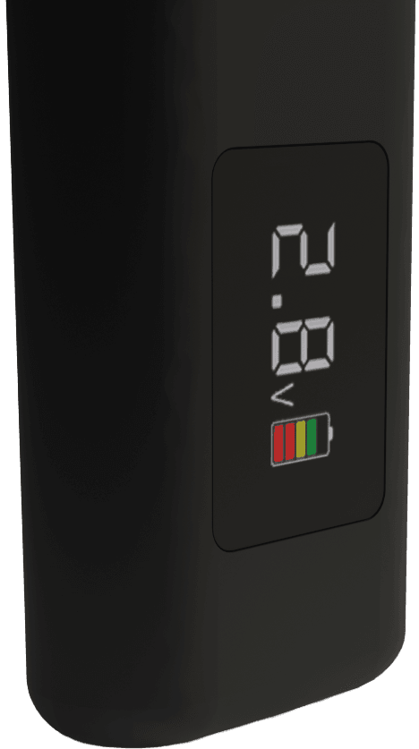 Bell Plus disposable vape LED screen showing voltage and battery level