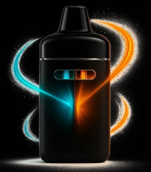 Pawz dual chamber disposable vape pen with two isolated oil chambers