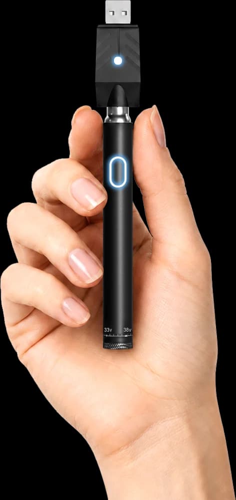 Lotus Variable Voltage 510 Thread Vape Battery in Hand